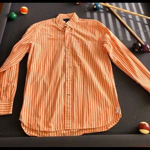 Tommy Hilfiger button down orange, white, striped
